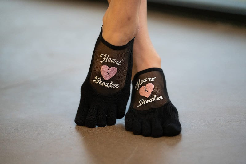 toesox Elle Half Toe Grip Socks â€“ Non-Slip Grip Sole for Yoga, Pilates, Gym - Non Skid Open Toe Socks for Women - Image 3